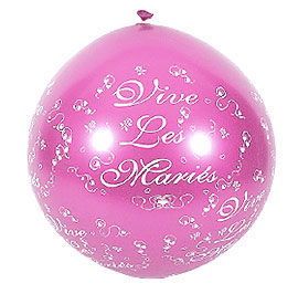 Grand Ballon Mariage Rose Fuchsia Vive les Mariés