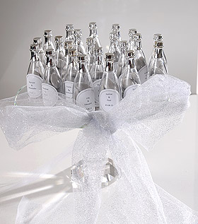 Mini Bouteilles Champagne Pvc avec dragées Argent