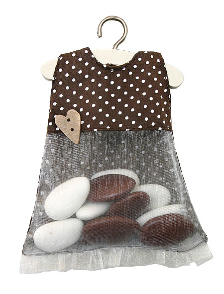 Robe Translucides Chocolat sur Cintre avec Dragées