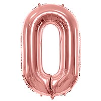 Ballon Mylar Rose Gold Nombre 0 Gonflable Pas Cher