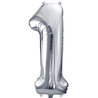 Ballon Gonflable Mylar Nombre 1 Gris Argenté