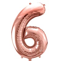 Ballon Mylar Aluminium Nombre 6 Rose Gold