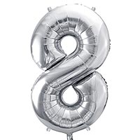 Ballon Aluminium Géant Mylar Nombre 8 Gris Argent