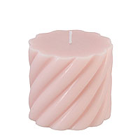 Bougie Pilier Torsadée Rose Nude Longue Durée