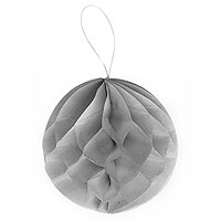 Petite Boule Papier Alvéolé Gris Déco Salle