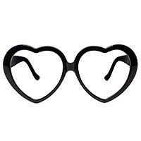 Lunette Noire Forme Coeur sans Verre