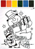 Lot 2 Grands Dessins de Noël Coloriage avec Peinture