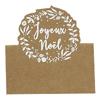 Chevalet Marque Place Kraft Joyeux Noël x8