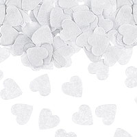 Confetti Coeur Papier Soie Biodégradable Blanc