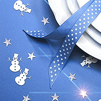 Les Confettis Bonhomme de Neige Blanc et Etoile Argent