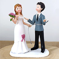 Figurine Gateau Mariage Couple Marié Attaché