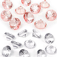 10 Diamants Transparents Déco Table 2cm