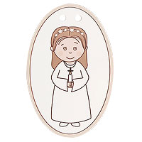 Etiquette Vignette Communion Fille Beige