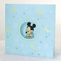 5 Cartes d'Invitation Bébé Mickey et Enveloppes