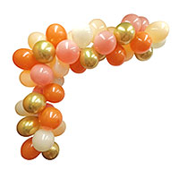 Kit Arche 40 Ballons Orange Pêche Blush et Or La Peachy