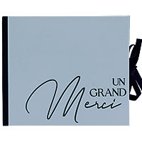 Livre d'Or Un Grand Merci Bleu Orage et Marine Bicolor