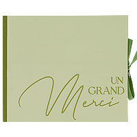 Livre d'Or Un Grand Merci Vert Sauge et Vert Gris Bicolor