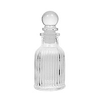 Mini Bouteille Flacon Verre Strié Bouchon 10cm Haut