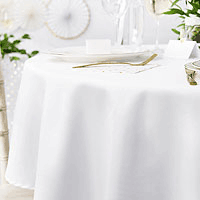 Nappe Ronde Blanche Luxe Resistant Blanc 300 cm