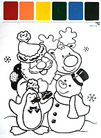 Lot 2 Grands Dessins de Noël à Colorier avec Peinture