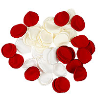 60 Pétales de Roses Artificiels Satin Luxe Rouge Blanc Ivoire