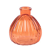 Petit Vase Boule Fiole Vintage Rétro Flora Orange Terracotta