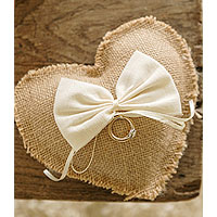 Porte Alliance Jute Coeur Mariage