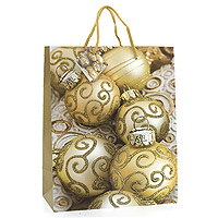 Le Grand Sac Cadeau Boules de Noel Paillettes Dorées