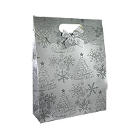 Le Petit Sac Cadeau De Noel Gris Argent Luxe