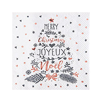 Petites Serviettes Coeur et Etoiles Joyeux Noël