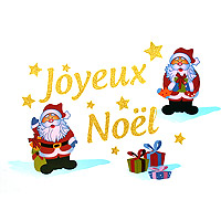 Le Sticker Géant Fenêtre Paillettes Joyeux Noel