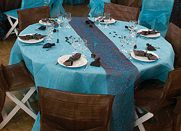 Nappe Ronde papier Mariage Turquoise