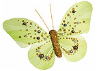 Papillons Décoration Pince Perles Paillettes Vert Anis