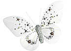 Papillons Décoration Pince Perles Paillettes Blanc