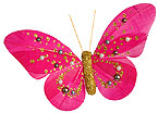 Papillons Décoration Pince Perles Paillettes Fuchsia