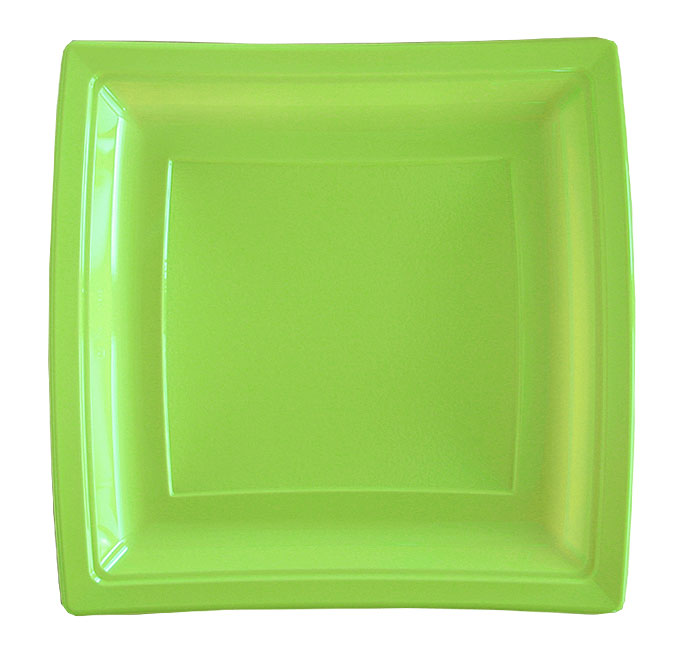 Assiettes carton rond Ø18cm couleurs assorties vert anis/turquoise