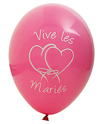 Ballons Vive les Mariés Coeur Fuchsia