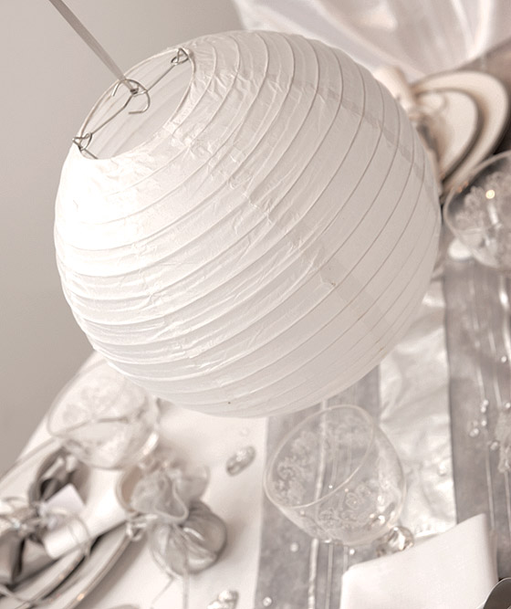 Boule Lampion Mariage Décoration Géante 50cm Blanc