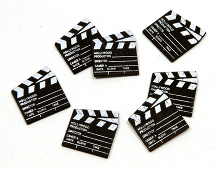 Mini Claps Cinéma en Bois Confettis x25 Noir