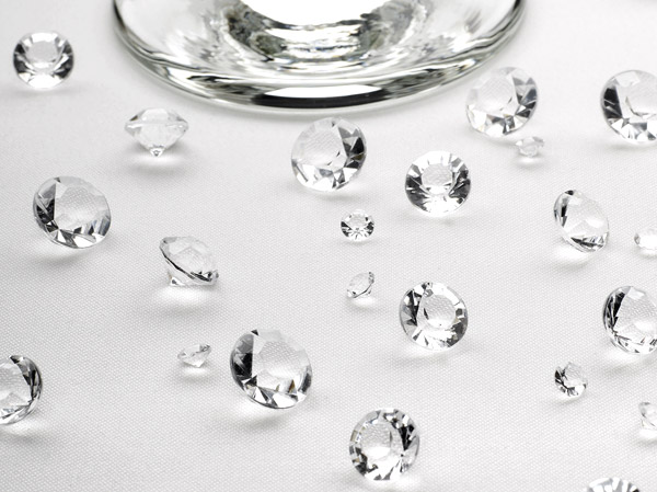100 Petits Diamants Transparents Décoration Table Mariage Transparent