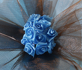 24 Mini Roses Ourlées Décoration Mariage Turquoise