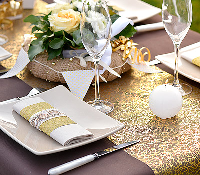 Decoration de table dorée