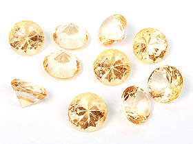 10 Diamants Transparents Déco Table 2cm Doré