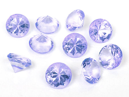10 Diamants Transparents Déco Table 2cm Parme