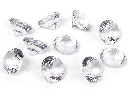 10 Diamants Transparents Déco Table 2cm Transparent