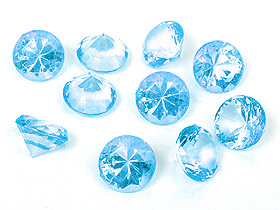 10 Diamants Transparents Déco Table 2cm Turquoise