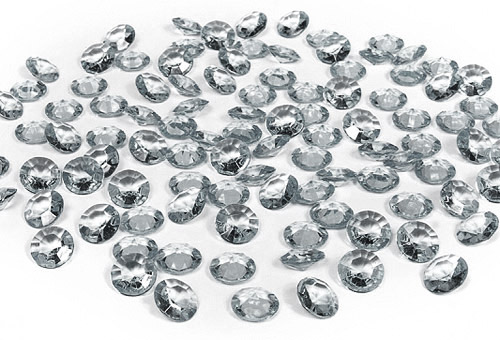 100 Petits Diamants Transparents Décoration Table Mariage Gris