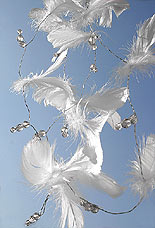 Guirlande Plumes Perles Decoration Mariage Blanc