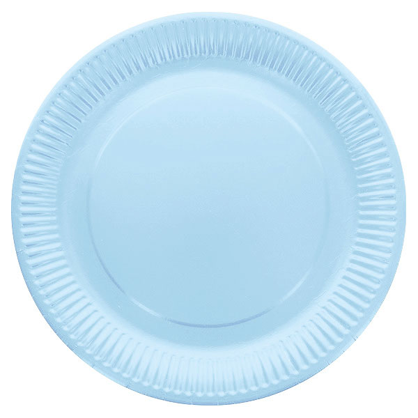 Assiette jetable en carton bleu motif doré x10