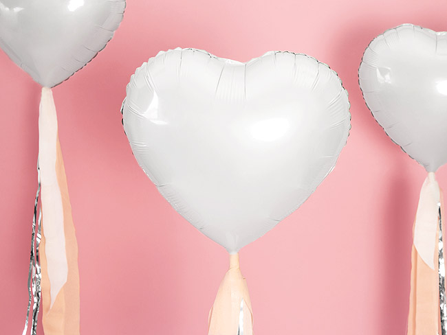 Ballon Coeur Blanc Opaque (x8)